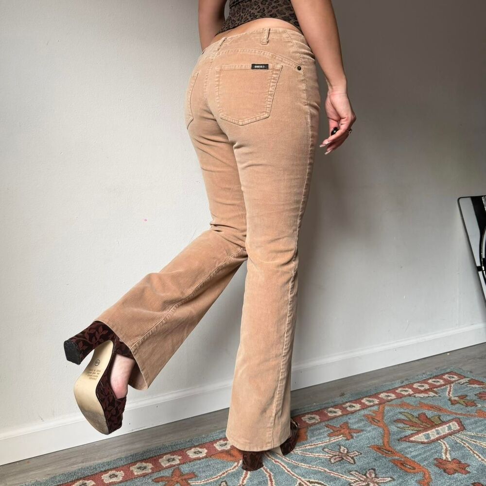 Vintage GUESS Low Rise Corduroy Flare Jeans (Y2K)